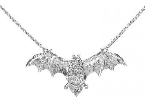 Sterling Silver Bat Necklace 45cm image