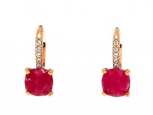 18ct Rose Red Paste CZ Earrings image