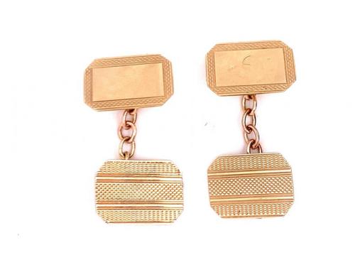 9ct Textured Patterned Cufflinks image