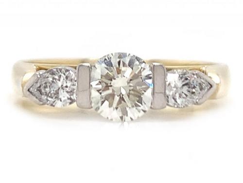 18ct Solitaire Two Pear Diamond Ring TDW 0.80ct image
