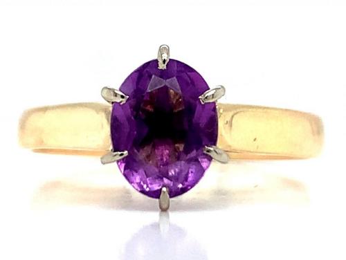 18ct Amethyst Solitaire Ring image