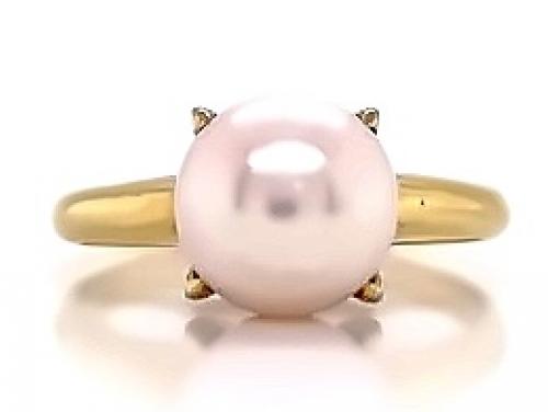 18ct Akoya Pearl Solitaire Ring image