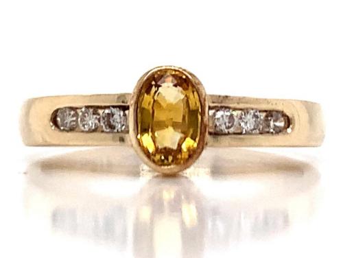9ct Yellow Sapphire & Diamond Ring image