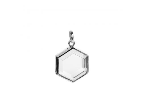 Stow Sterling Silver Medium Hexagon Faceted Locket image