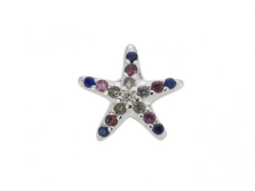 Stow Stg Blue/Purple CZ Starfish Charm image