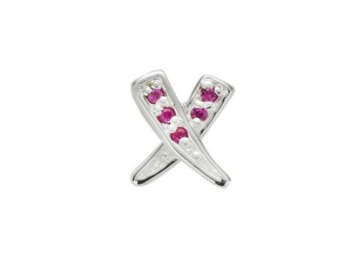 Stow Stg Pink CZ Kisses Charm image