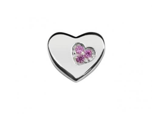 Stow Stg Pink CZ Heart of Hearts Charm image