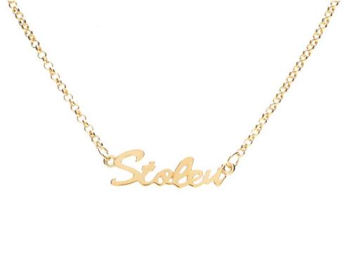 Stolen Girlfriends Club Stg Gold Plated Stolen Script Necklace image