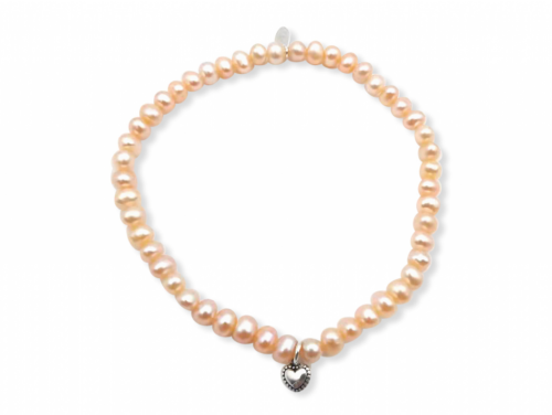 La Pierre Stg Pink Freshwater Pearl Stretch Bracelet image