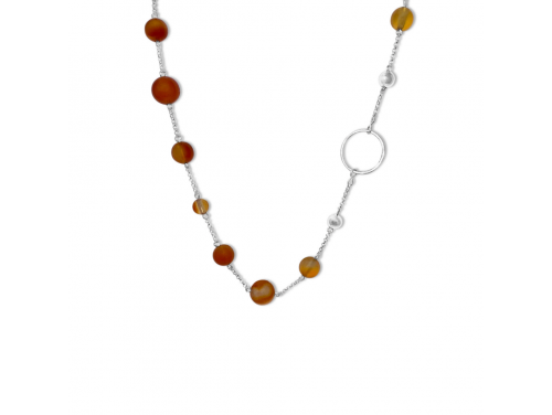 La Pierre Stg Carnelian Bead 50cm Necklace image