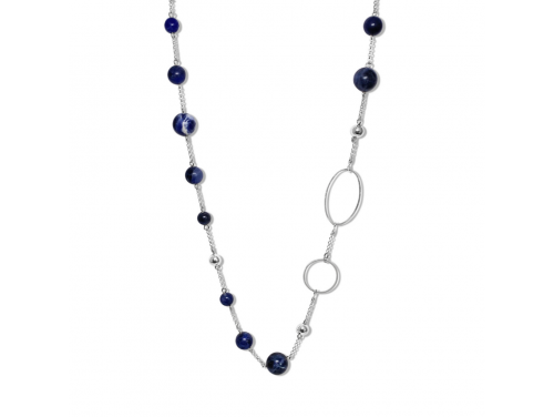 La Pierre Stg Blue Vein Bead 85cm Necklace image