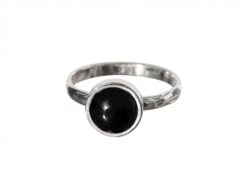 La Stele Stg Black Onyx Round Ring image