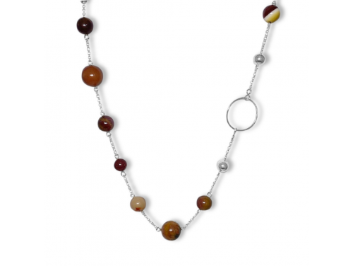 La Pierre Cinnamon Mookaite Bead 50cm Necklace image