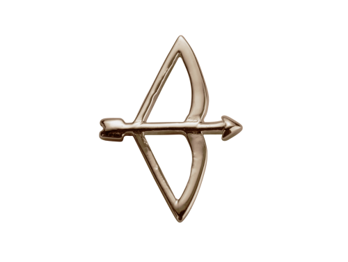 Stow 9ct Rose Bow & Arrow Charm image