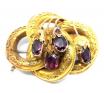 9ct Four Synthetic Purple Stone Brooch image