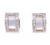 9ct White Gold Mother of Pearl Diamond Huggies image