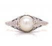 9ct Rose/ Platinum Pearl Solitaire Ring image