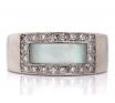 9ct White Gold Mother of Pearl Diamond Wide Ring TDW 0.26ct image