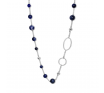 La Pierre Stg Blue Vein Bead 85cm Necklace image