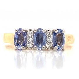 9ct Ceylon Sapphire Diamond Ring image