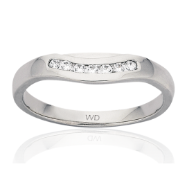 9ct White Gold Diamond Curved Shaped Eternity Ring image