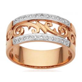 9ct Rose Gold Diamond Filigree Ring image