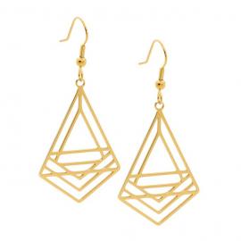Ellani Gold Plated Stainless Steel Abstract Drop Earrings image