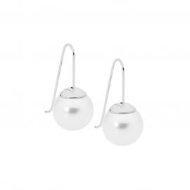 Ellani Stainless Steel Shell Pearl Drop Earrings image