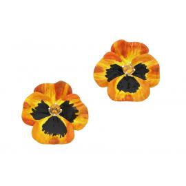 Karen Walker Stg Citrine Enamel Flower Earrings image