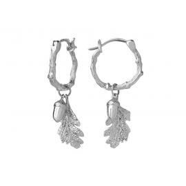 Karen Walker Stg Acorn & Leaf Mini Hoop Earrings image