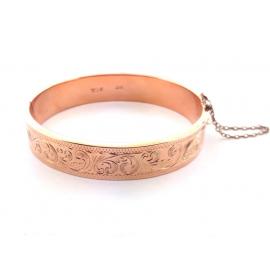 9ct Rose Gold Engraved Snap & Hinge Bracelet image
