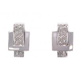 18ct White Gold Diamond Buckle Earrings TDW 0.20ct image