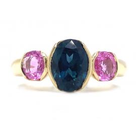 18ct Blue & Pink Sapphire Ring image