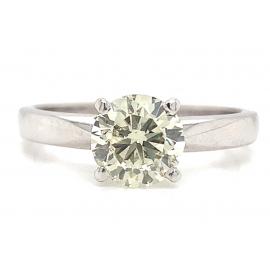 18ct White Gold Diamond Solitaire Ring TDW 1.11ct image