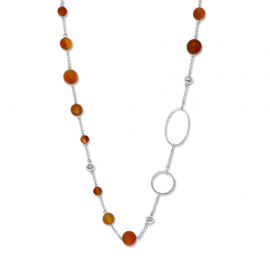 La Pierre Stg Carnelian Bead 85cm Necklace image