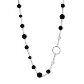 La Pierre Stg Matte Onyx Bead 85cm Necklace image