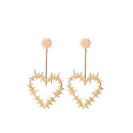 Karen Walker Stg/14ct Gold Plated* Electric Heart Drop Earrings image