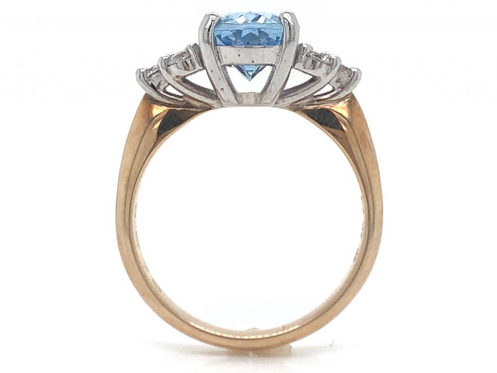 9ct aquamarine diamond ring tdw 0