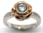 Load image into Gallery viewer, 18ct Two Tone Solitaire Rose Ring TDW.53CT