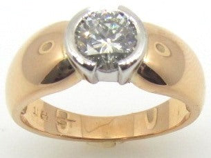090937 18ct rose gold diamond solitaire ring tdw 0