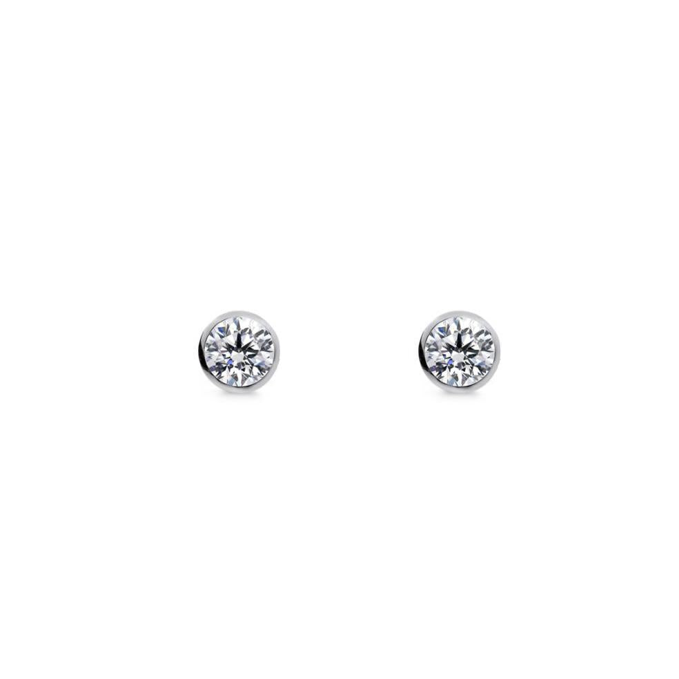 291147 ellani sterling silver cubic zirconia rub set studs