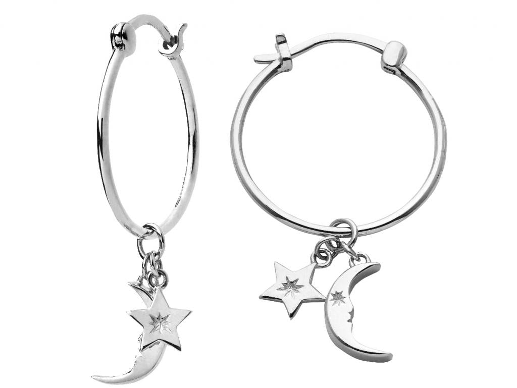 340766 karen walker moon and star charm hoops earrings sterling silver kw322er