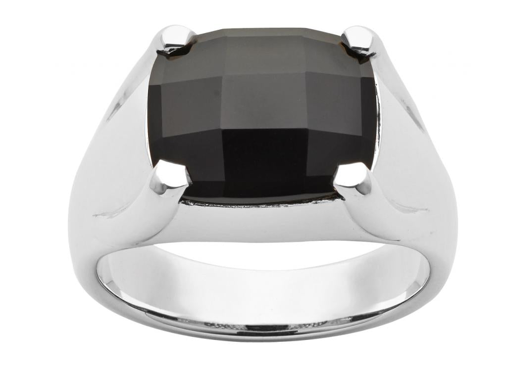 340771 karen walker checkerboard 12x10mm onyx ring sterling silver kw37