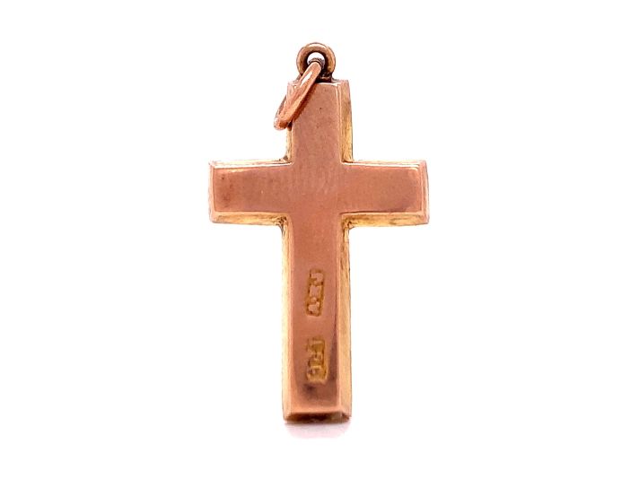 9ct rose cross pendant