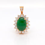 Load image into Gallery viewer, 18ct Jade Diamond Cluster Pendant TDW 0.55ct
