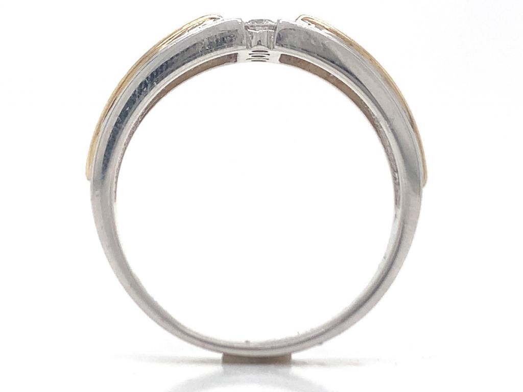 10ct two tone three diamond ring tdw 0