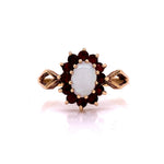 Load image into Gallery viewer, 9ct Garnet Opal Cluster Ring