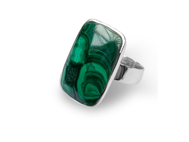510045 la stele stg malachite rectangle rubset ring