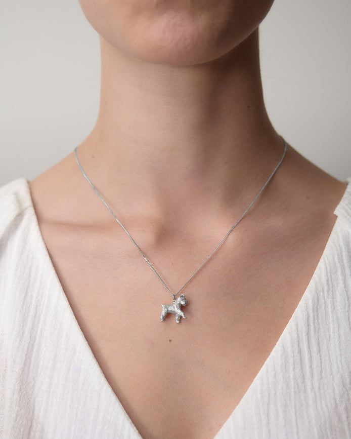 Karen walker stg lunar dog necklace