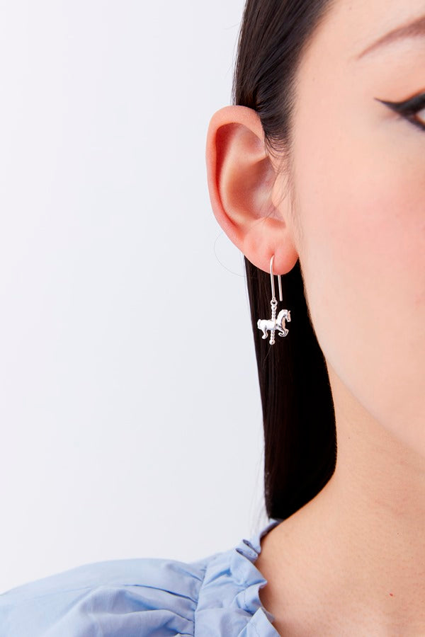 Karen walker stg mini carousel horse earrings